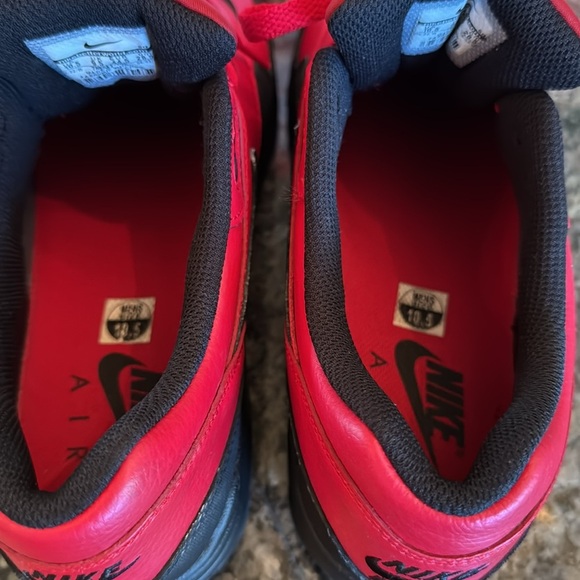 Nike Air Max 1 ltr premium Red leather Sneakers EUC 10.5 - Picture 6 of 16